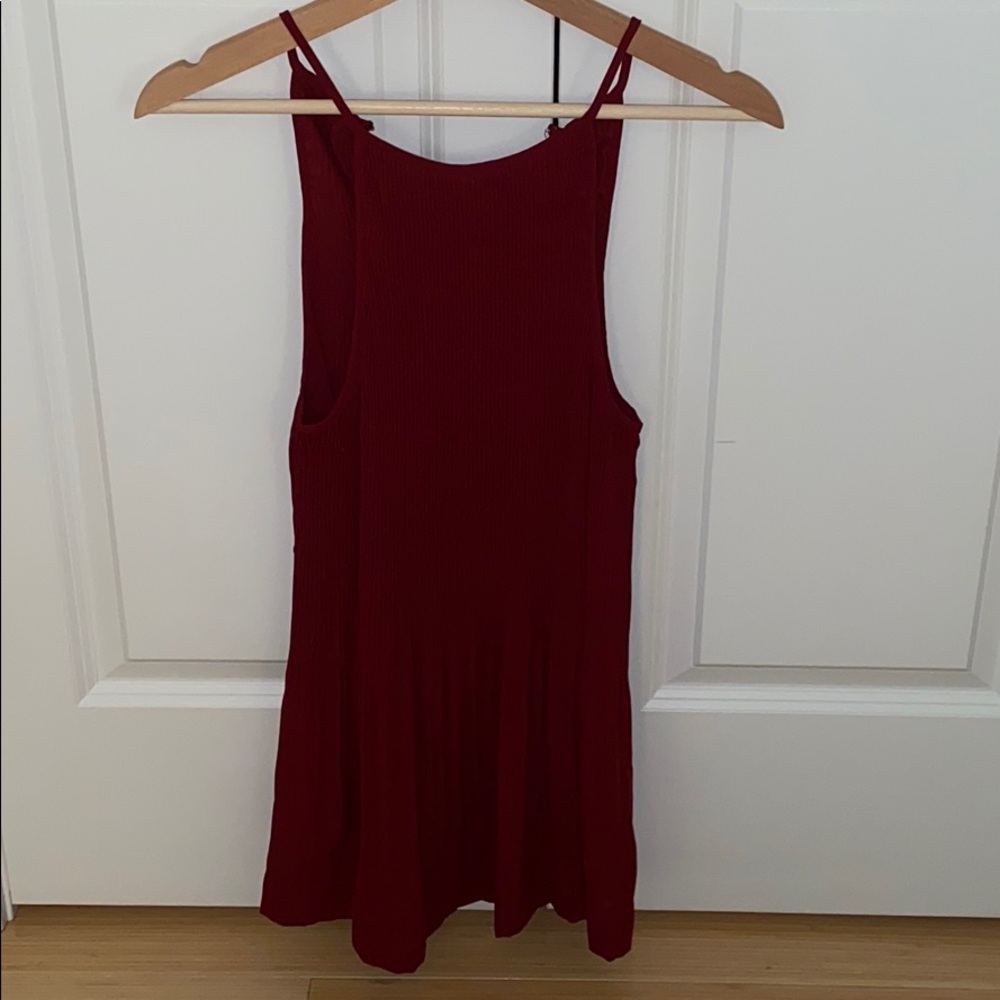 Kimchi Blue | Red pleated chiffon tank
